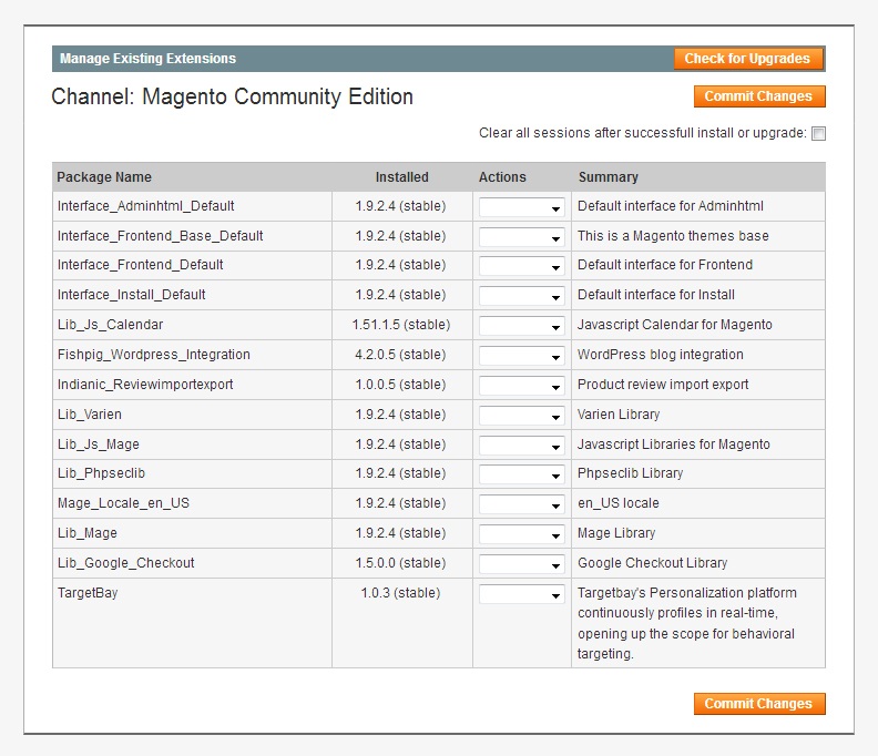 Manage Existing Extensions Manage Existing Extensions