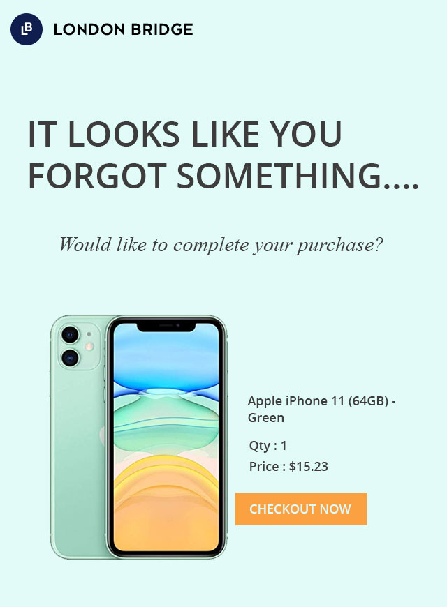 Abandoned cart email template Abandoned cart email template with product specifics