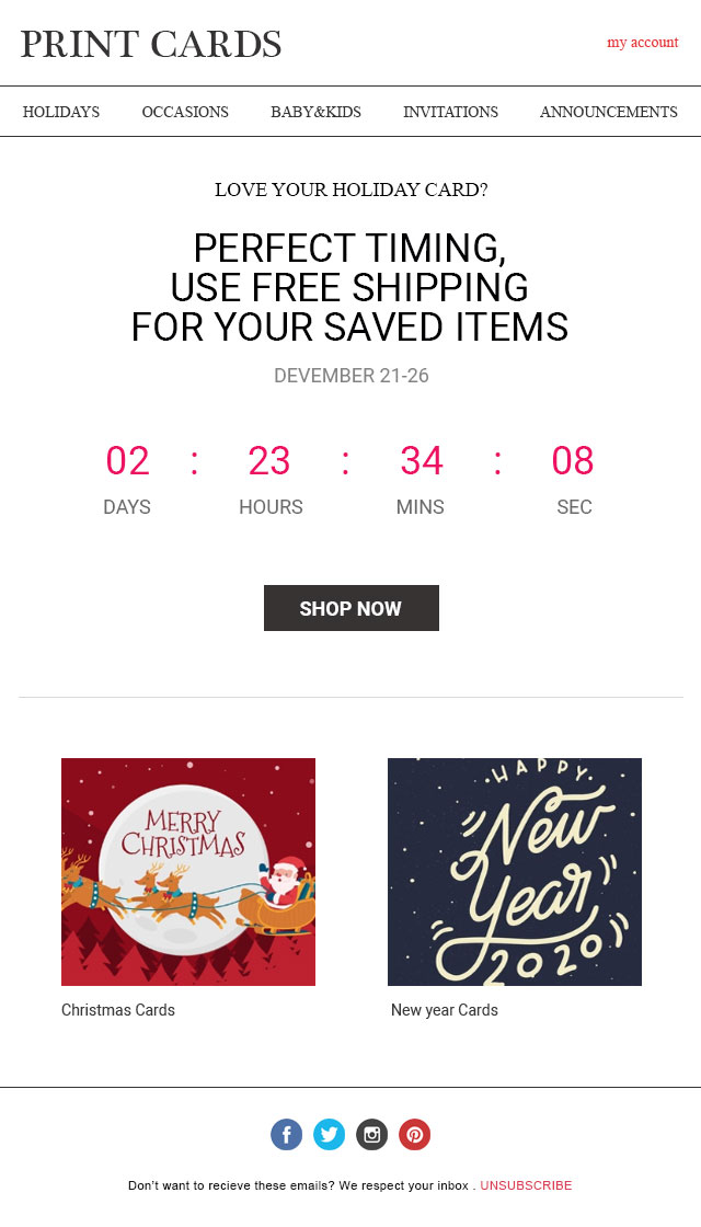Abandoned cart email with FOM element Abandoned cart email with FOM element