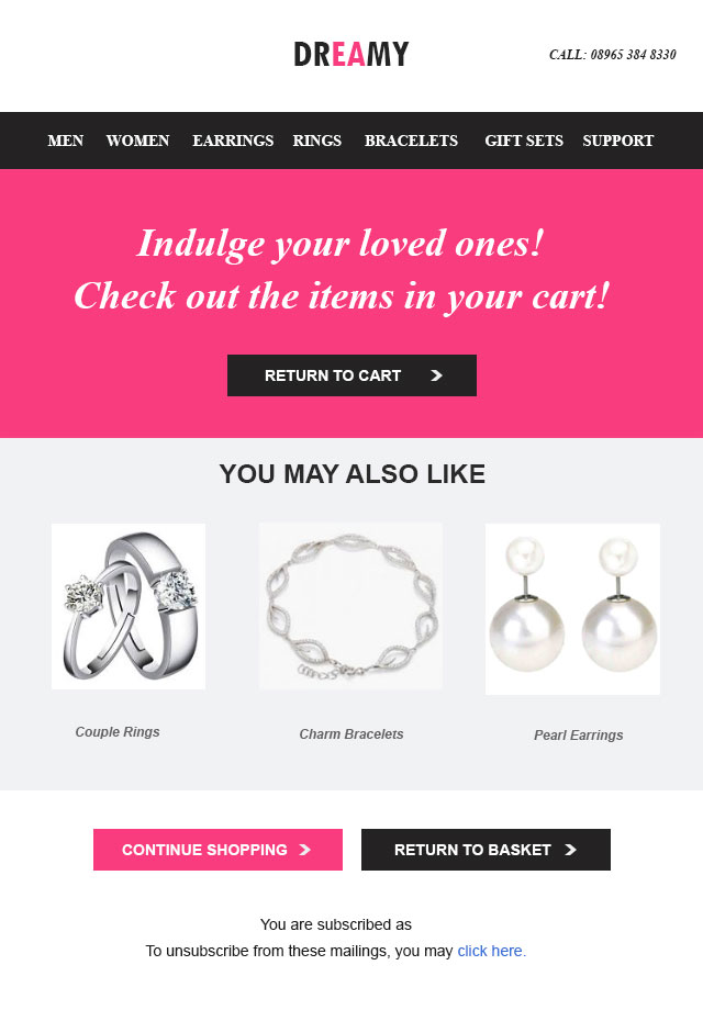 Valentine's day cart abandoned cart template