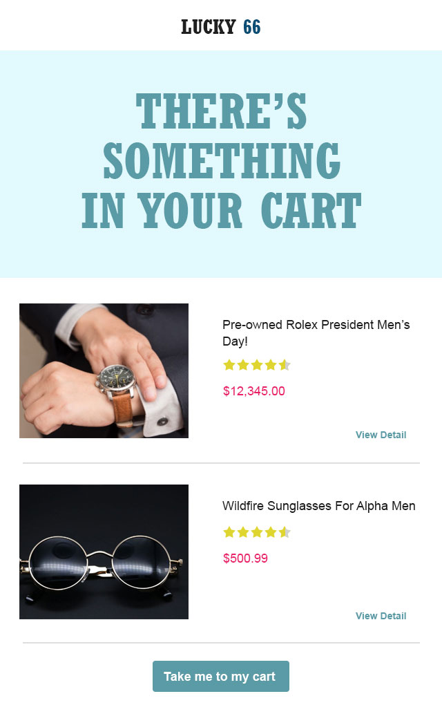 minimalist abandoned cart email template