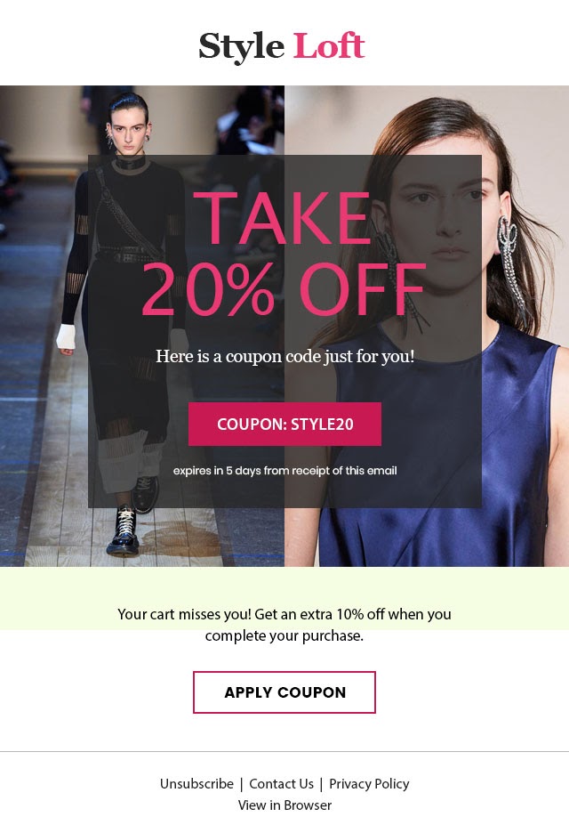 style soft abandoned cart email template