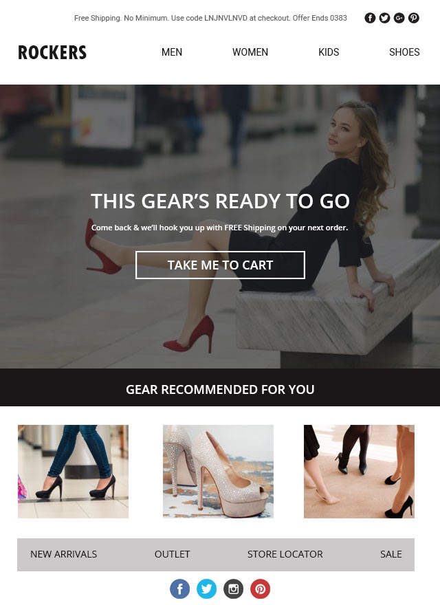 sample abandoned cart email