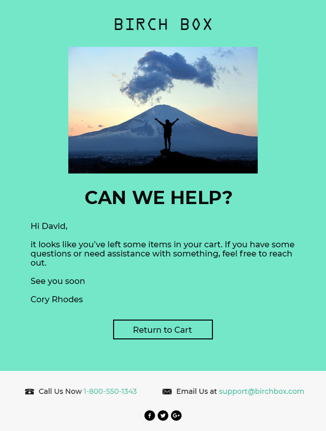 Abandoned-cart-email-with-support-link