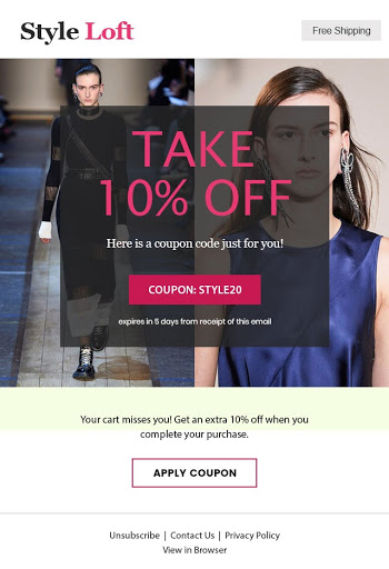 abandoned cart email with discount