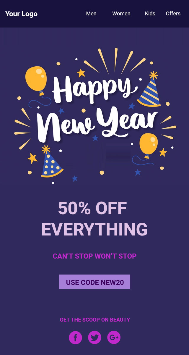 new year email template 
