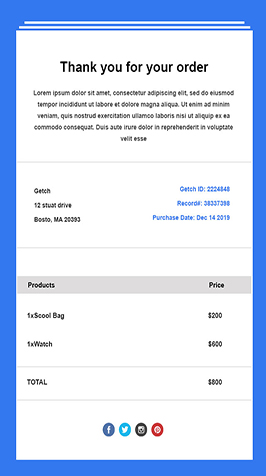 White themed eCommerce welcome email template to greet first-time shoppers. Download for Free Now.