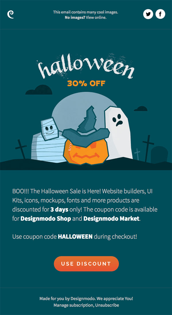 Creative Illustrations for Halloween Email Template Creative Illustrations for Halloween Email Template