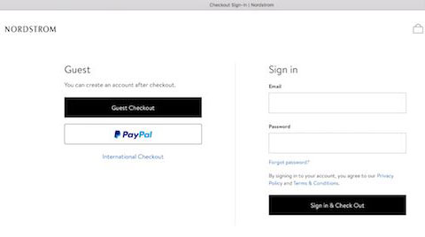 Guest check out option Guest check out option