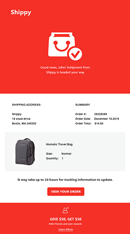 White themed eCommerce welcome email template to greet first-time shoppers. Download for Free Now.