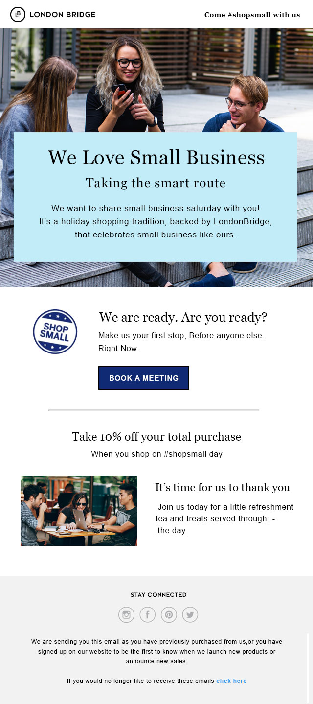 Small Business Saturday email templates for booking