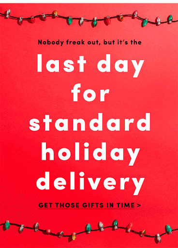 Christmas email campaign to create FOMO Christmas email campaign to create FOMO