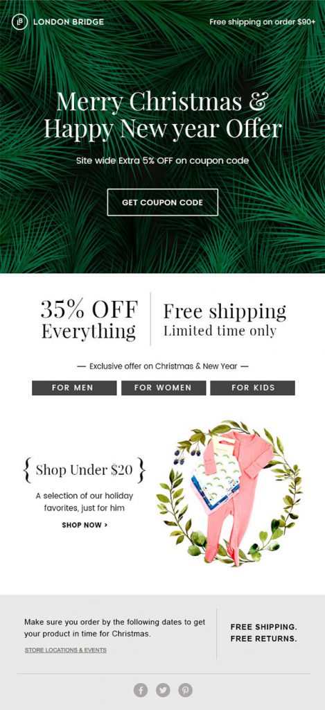 Christmas email template for Christmas sale Christmas email template for Christmas sale