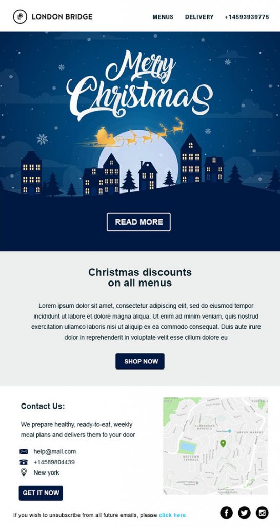 Christmas email template for discounts Christmas email template for discounts