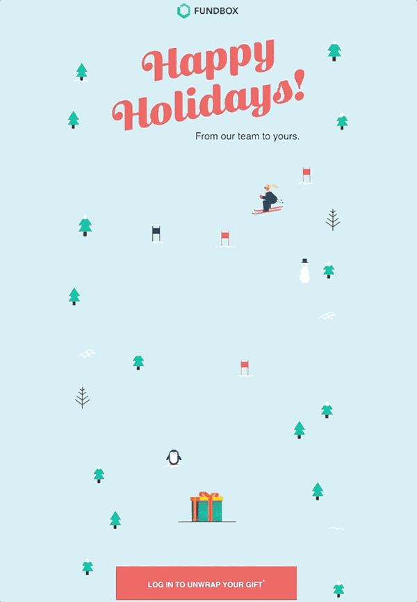 Minimalistic animation in Christmas email template Minimalistic animation in Christmas email template