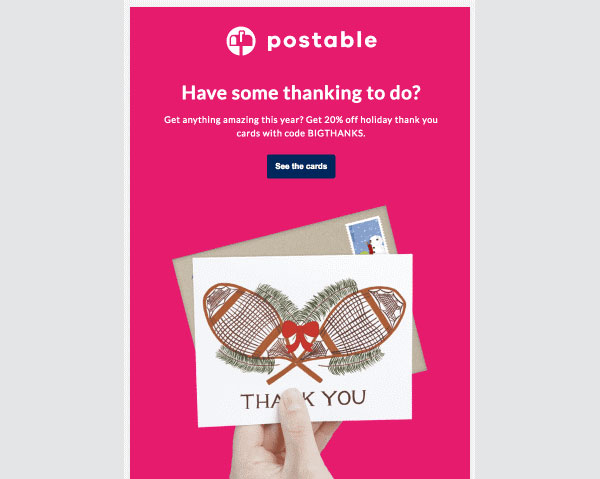 Post-Christmas email Post-Christmas email