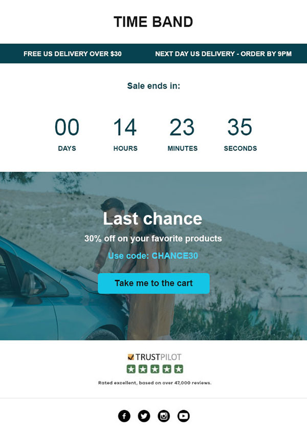BayEngage's abandoned cart email BayEngage's abandoned cart email