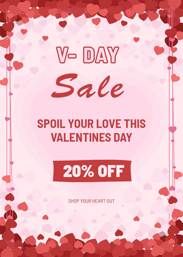 TargetBay's Customizable email template Valentine's Day email