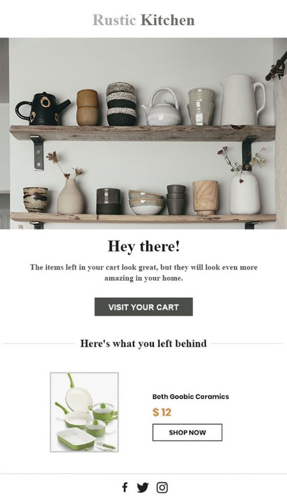 TargetBay's customizable abandoned cart email TargetBay's customizable abandoned cart email