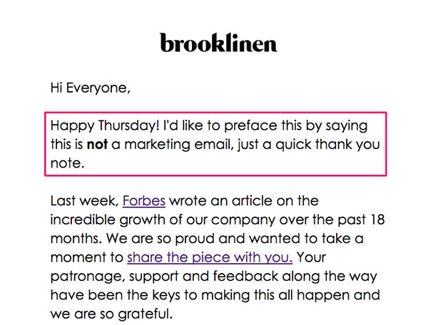 Thank you email example Thank you email example