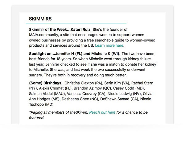 Skimm's newsletter Skimm's newsletter