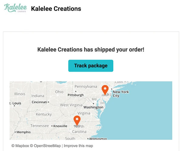 Kalelee Creations' trigger email Kalelee Creations' trigger email