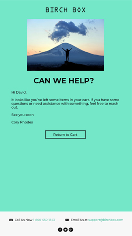 White themed eCommerce welcome email template to greet first-time shoppers. Download for Free Now.