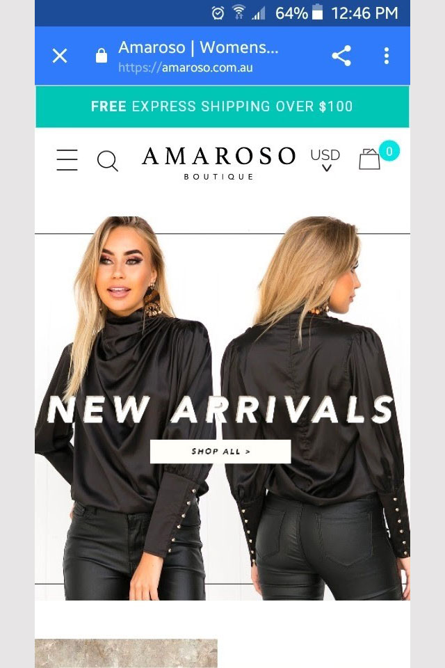 Amorosa's abandoned cart email Amorosa's abandoned cart email