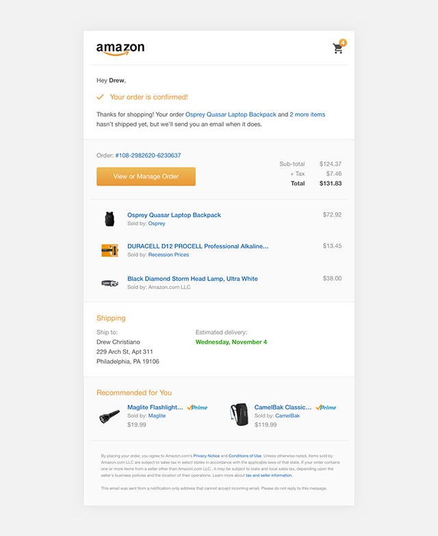 Order Confirmation Email Example 6 Order Confirmation Email Example 6