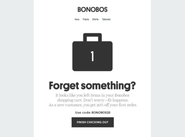 Bonobos cart recovery email Bonobos cart recovery email