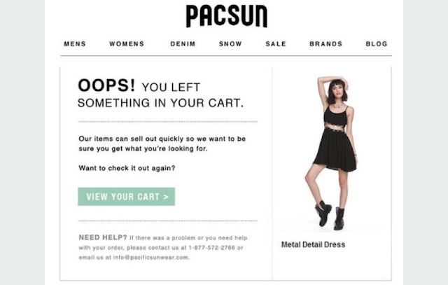 Pacsun cart recovery email Pacsun cart recovery email