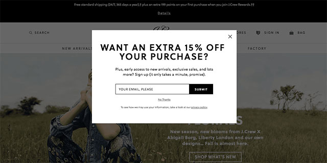exit popup for shopify email list
