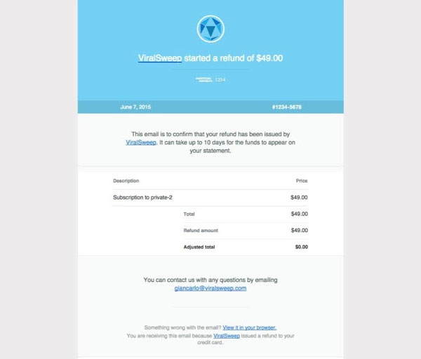 order refunded email notification