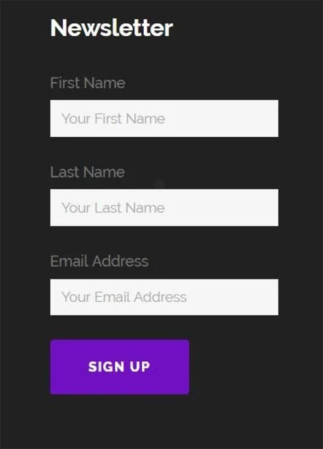 signup form for shopify email list