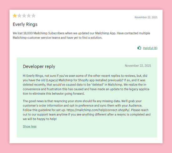 Inability to do much with the Mailchimp smartphone app