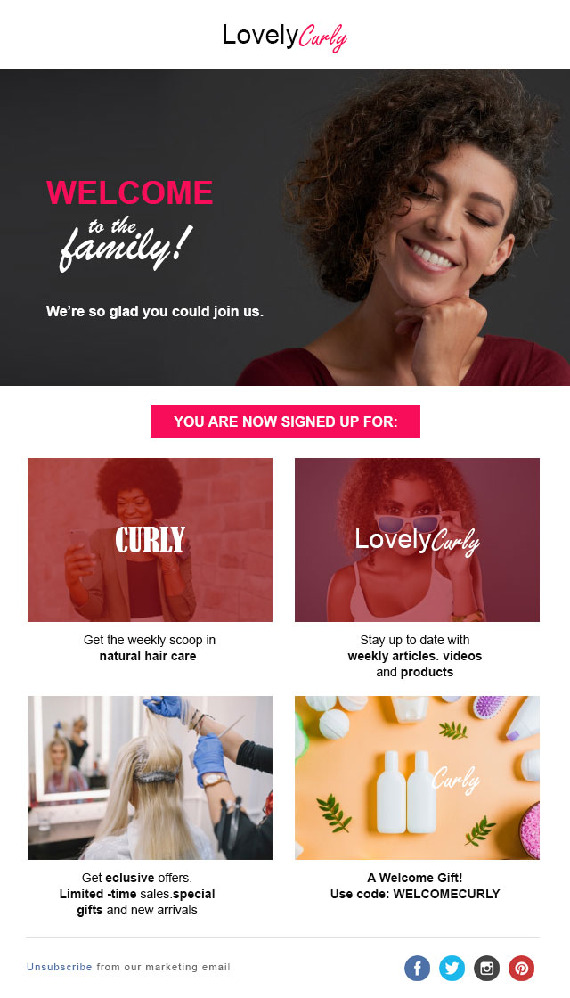 welcome email template