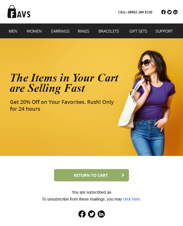 abandoned cart email 