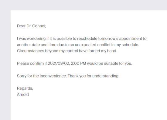 appointment rescheduling