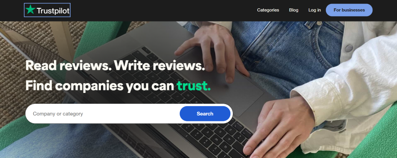 trustpilot homepage
