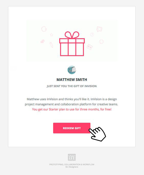 Example of referral link email template