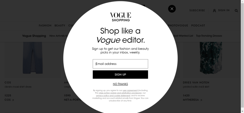 all clothing vogue