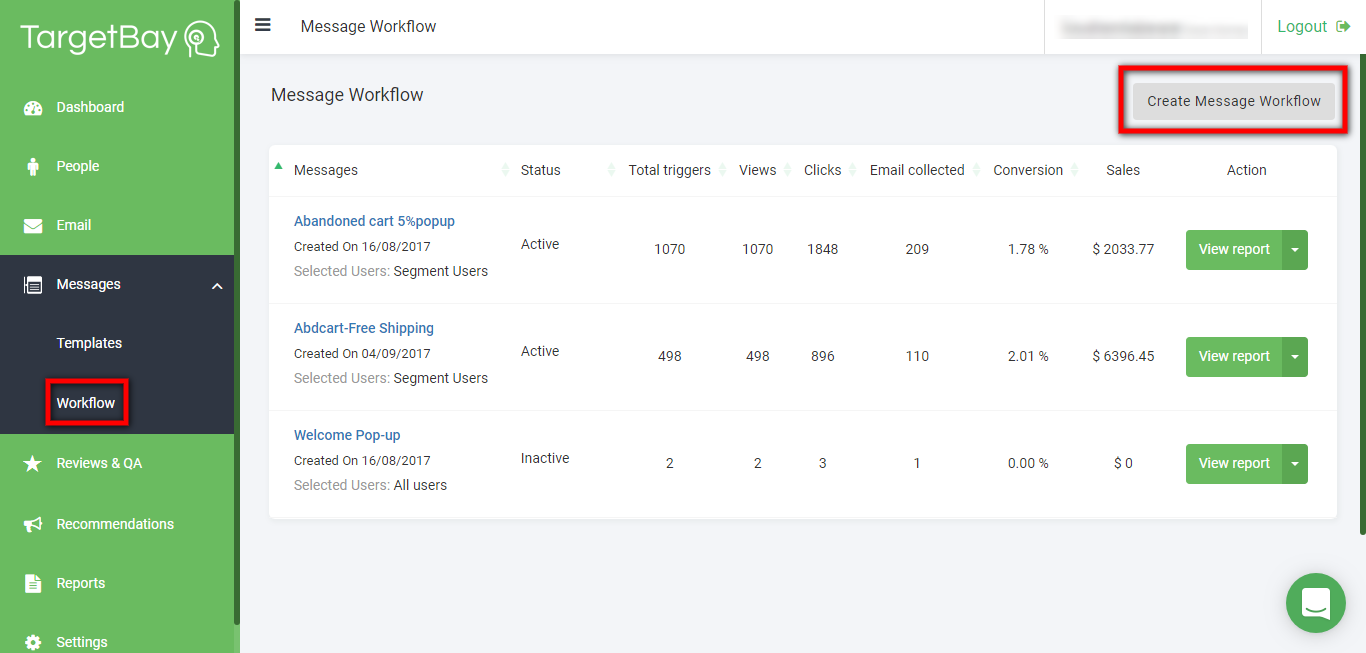 Create Message Workflow Create Message Workflow