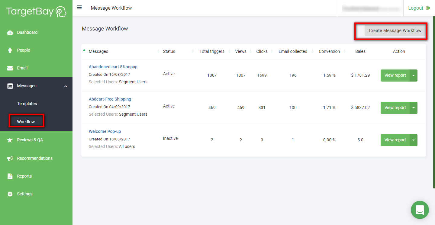 Create Message Workflow Create Message Workflow