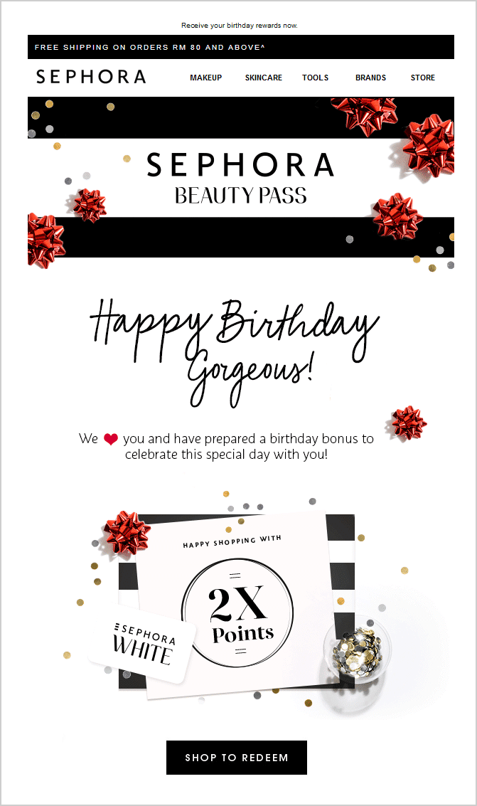 Sephora Birthday Emails