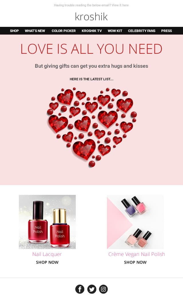 Valentine's Day email template