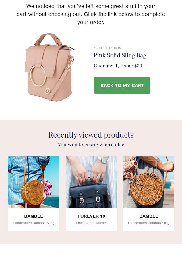 abandoned art email template with image of abandoned products