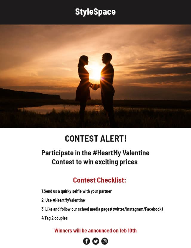 valentine's day template showcasing a competition