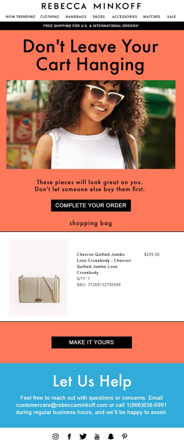 rebecca minkoff abandoned cart email template