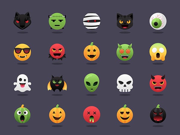 Creative emojis for Halloween Email Template