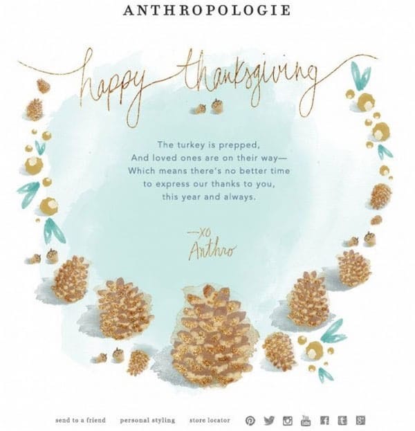thanksgiving email template with illustrations